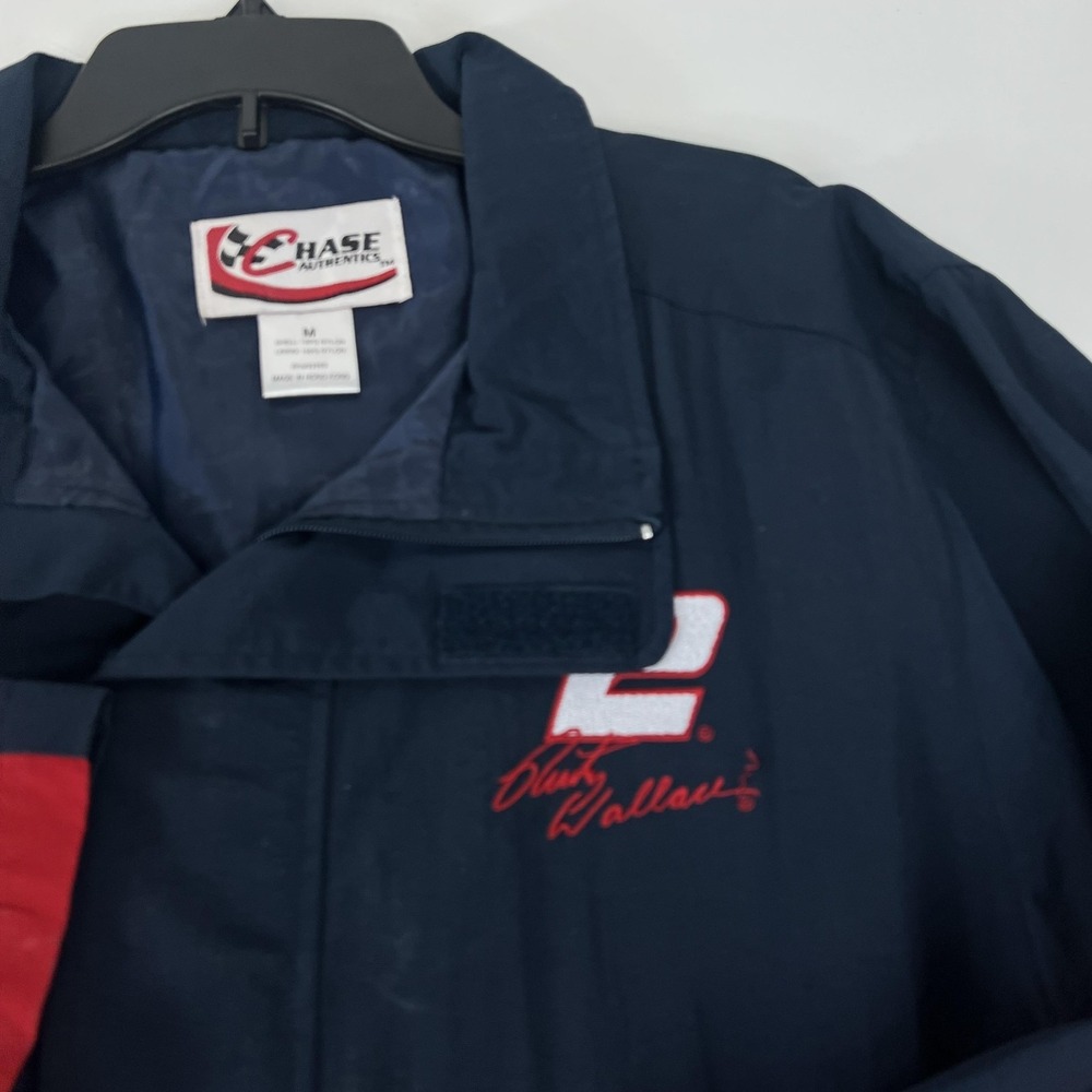 Vintage Rusty Wallace‎ 2 Miller Lite Racing Jacket Mens M Blue Red NASCAR Chase - Picture 9 of 16